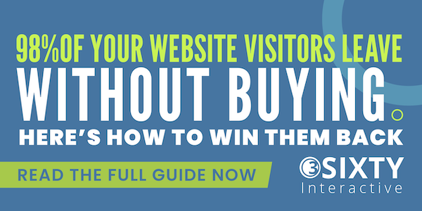 3Sixty Interactive logo with text "90% of your website visitors leave without buying..."